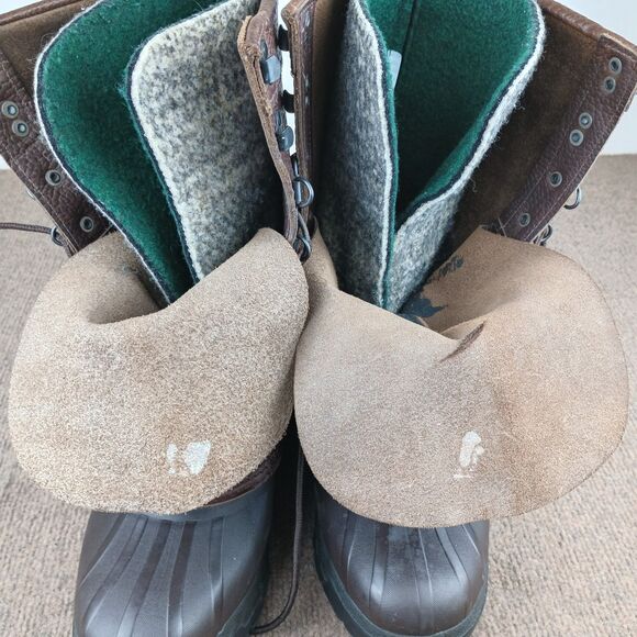 VTG Sorel Pathfinder Kaufman Made in Canada Men\'s Boots 8 Brown Felt Lined